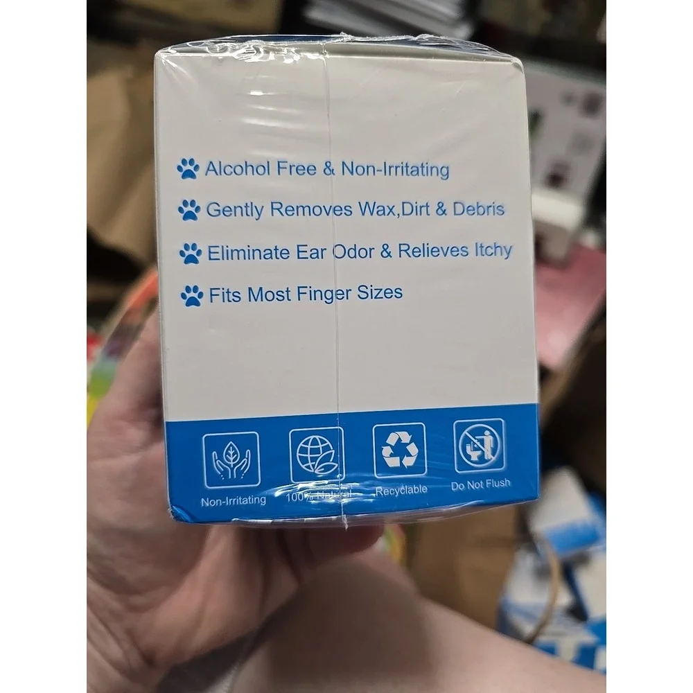 Maylle Ear Finger Wipes Dog Ear Wipes Gently Removes Wax Dirt & Debris
